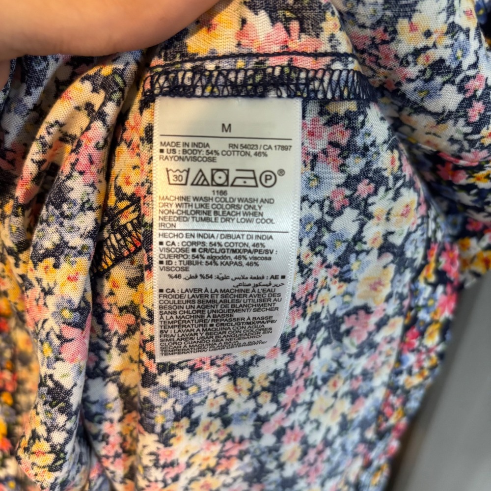 Old Navy Womens Floral Midi Dress Navy Blue Ditsy Tiered Smocked Size M NEW - Picture 3 of 6